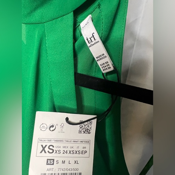 Zara TRF Green Halter Blouse w/ Neck Tie - Picture 9 of 12